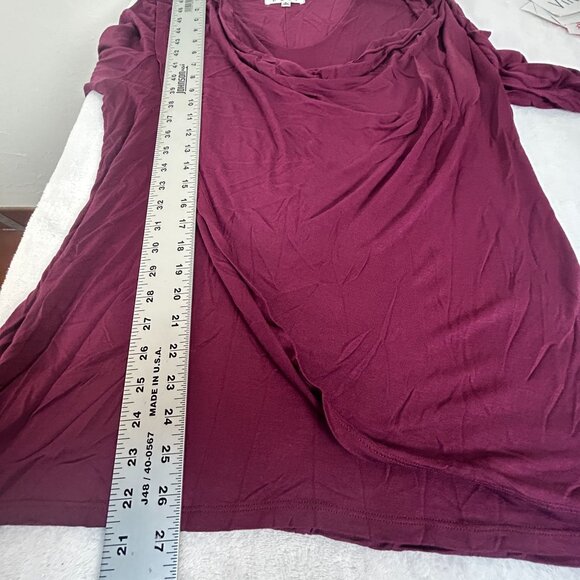 Cabi Womens Draped Cowl Neck Long Sleeve Tunic Top Large Burgundy Rayon #116 - Picture 8 of 8